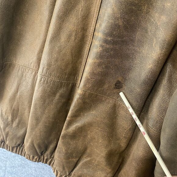 Vtg Wilsons Leather Motorcycle Bomber‎ Jacket Mens Sz L Cognac Brown 80's - Picture 12 of 16